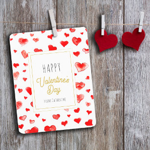 Cute Red Hearts Happy Valentine's day   Card