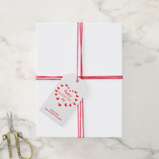 Cute Red Hearts Happy Valentine's Day Gift Tags