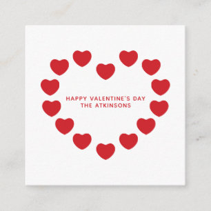 Cute red hearts modern custom Valentine's Day Enclosure Card