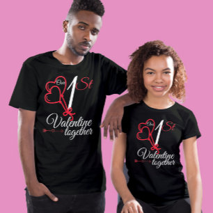 Cute red Hearts Our first valentine together T-Shirt