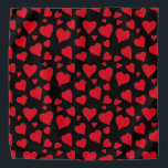 Cute Red Hearts Pattern Art Black Bandana<br><div class="desc">Show your pet lot of love with this Cute Red Hearts Pattern Art Black Pet Bandana.  It is designed with a black background and you can customize to your pet's favorite color.   You can dress your dog or cat with the bandana and they can feel your love!</div>