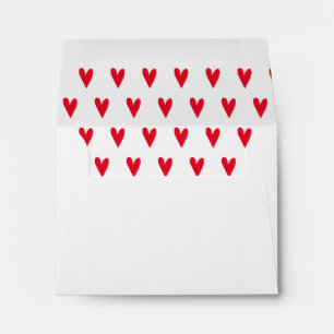 Cute Red Hearts Pattern Envelope