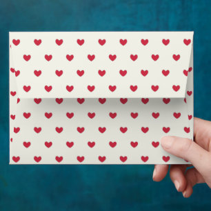 Cute Red Hearts Pattern Envelope
