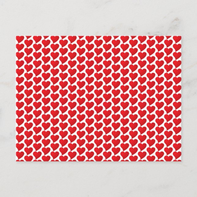 Cute red hearts pattern modern Valentine's day Postcard (Front)
