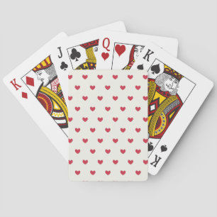 Cute Red Hearts Pattern Playing Cards