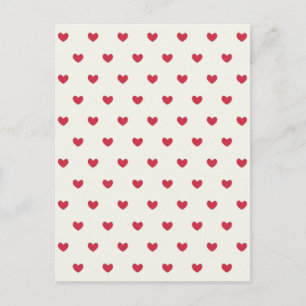 Cute Red Hearts Pattern Postcard