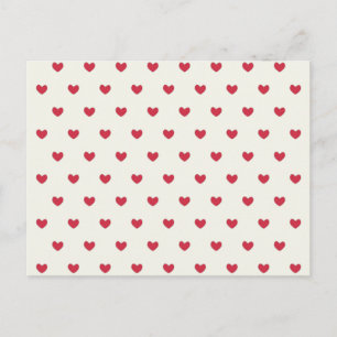 Cute Red Hearts Pattern Postcard