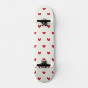 Cute Red Hearts Pattern Skateboard