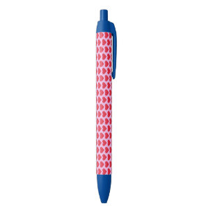 ❤️ Cute Red Hearts Pink & Blue Black Ink Pen