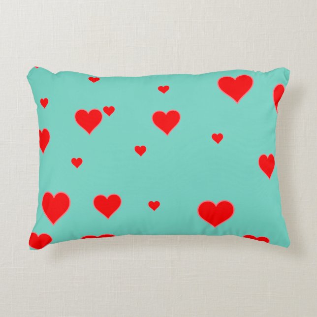Cute Red Hearts Throw Pillow (Front)
