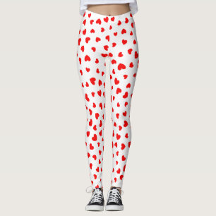 Cute Red Hearts Valentines Day  Leggings