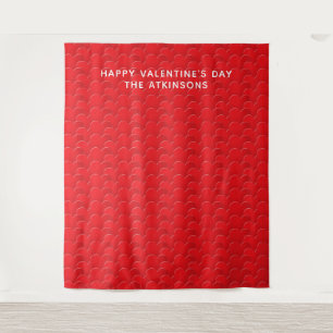 Cute red hearts Valentine's Day party backdrop Tapestry