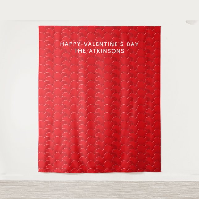 Cute red hearts Valentine's Day party backdrop Tapestry (Front)