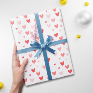 Cute Red Hearts Valentine's Day Wrapping Paper