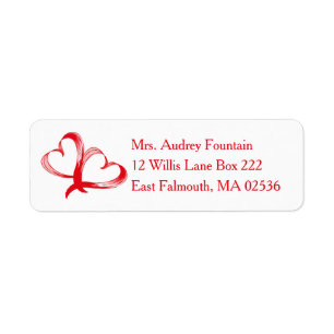 Cute Red Hearts Valentines Wedding Love