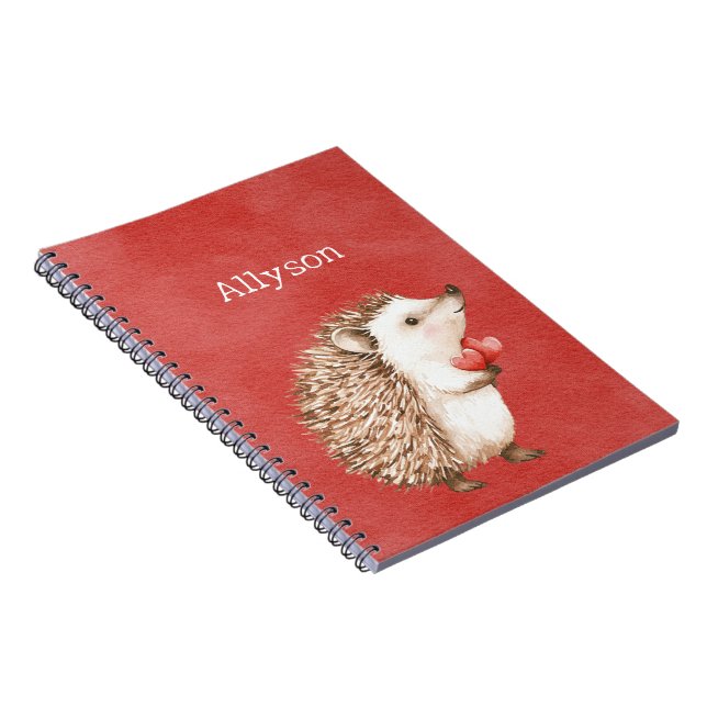 Cute Red Hedgehogs Notebook (Right Side)