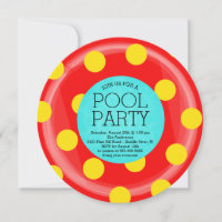 Cute Red Inner Tube Floatie Summer Pool Party