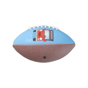 Cute red kawaii truck cartoon illustration american football