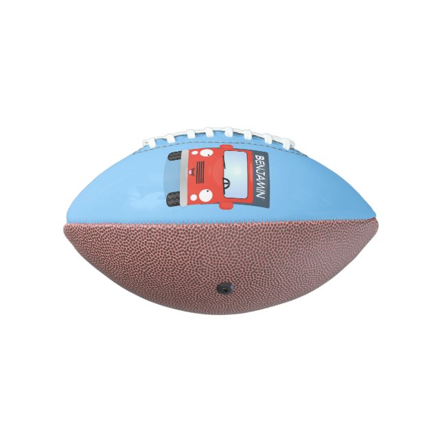 Cute red kawaii truck cartoon illustration american football (Rotated 270)