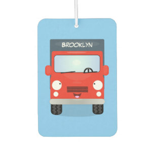 Cute red kawaii truck cartoon illustration  car air freshener