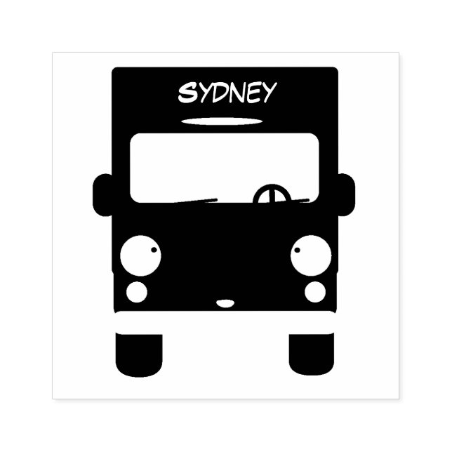 Cute red kawaii truck cartoon illustration rubber stamp (Imprint)