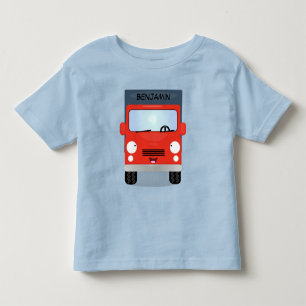 Cute red kawaii truck cartoon illustration toddler T-Shirt