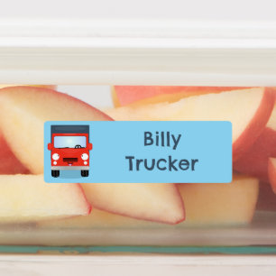 Cute red kawaii truck cartoon personalised