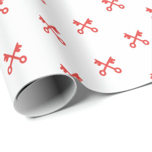 Cute red Keys on white background Wrapping Paper