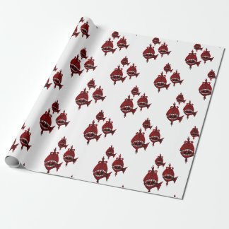 Cute Red Killer Piranhas Ocean Amazonas Wrapping Paper