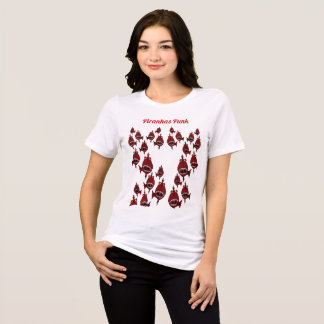 Cute Red Killer Piranhas Punk Fishes attack Ocean Tri-Blend Shirt