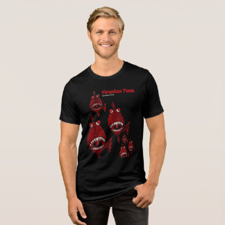 Cute Red Killer Piranhas Punk Fishes attack Ocean Tri-Blend Shirt