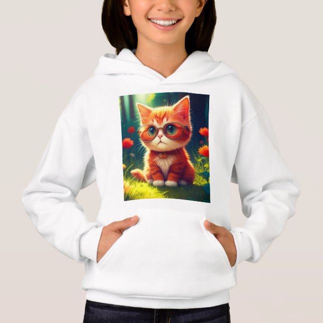 Cute Red Kitten Wearing Glasses-365478 (Front)