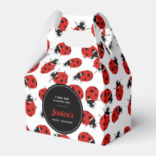 Cute Red Ladybug Baby Shower Girl  Favour Box