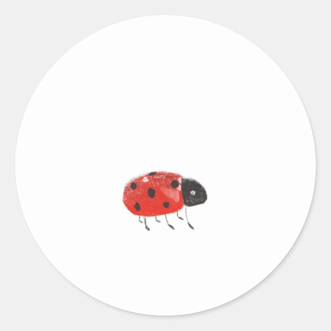 Cute Red Ladybug  Classic Round Sticker (Front)