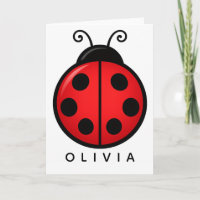 Cute Red Ladybug Custom Name Graphic Art