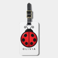 Cute Red Ladybug Custom Name Graphic Art