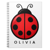 Cute Red Ladybug Custom Name Graphic Art