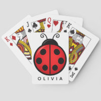 Cute Red Ladybug Custom Name Graphic Art