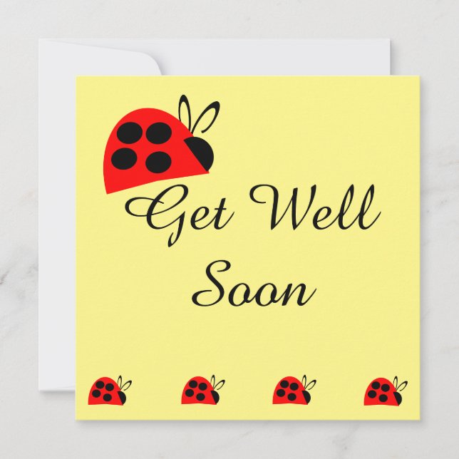 Cute Red Ladybug Get Well Soon (Front)