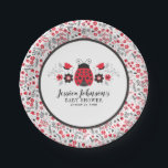 Cute Red Ladybug Girl Baby Shower Paper Plate<br><div class="desc">A personalised floral ladybug themed paper plate. Makes a cute addition to your ladybug baby girl shower. Coordinates with the ladybug invitation,  napkin , cookies,  etc. Designed for you by Blackberry Boulevard.</div>