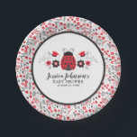 Cute Red Ladybug Girl Baby Shower Paper Plate<br><div class="desc">A personalised floral ladybug themed paper plate. Makes a cute addition to your ladybug baby girl shower. Coordinates with the ladybug invitation,  napkin , cookies,  etc. Designed for you by Blackberry Boulevard.</div>
