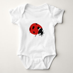 Cute Red Ladybug Illustration Baby Bodysuit