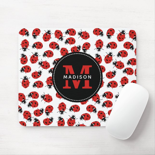 Cute Red Ladybug Pattern  Mouse Mat (With Mouse)