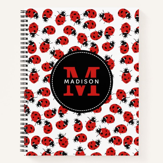 Cute Red Ladybug Pattern  Notebook (Front)