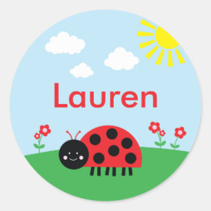 Cute Red Ladybug Personalised Labels