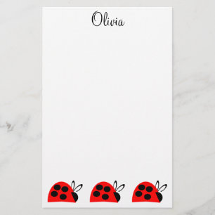 Cute Red Ladybug Personalised Stationery