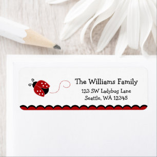 Cute Red Ladybug Return Address Label