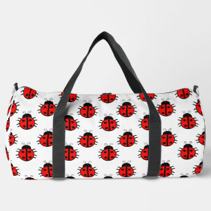 Cute Red Ladybugs Pattern and Cheerful Insect Duffle Bag