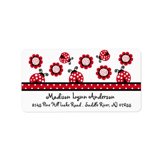 CUTE Red Ladybugs Return Address Label