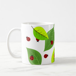 Cute Red Ladybugs Strolling Through Leaves Mug